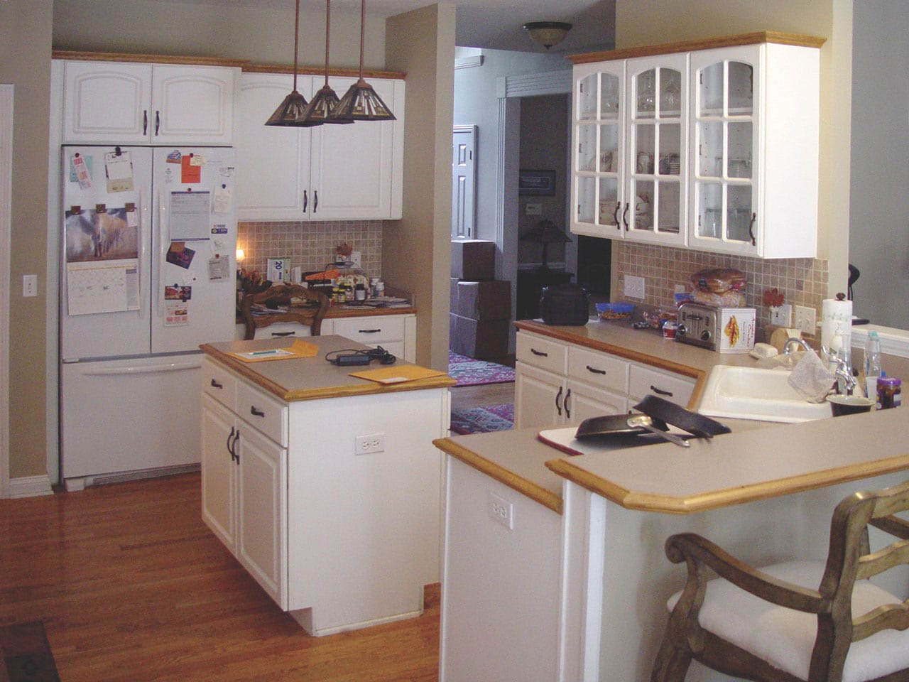 a picture a and old kitchen in LaRose BEFORE refacing