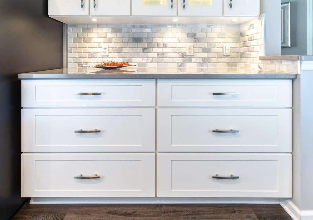 Drawer Bank White Modern Transitional Kitchen Medina Ohio