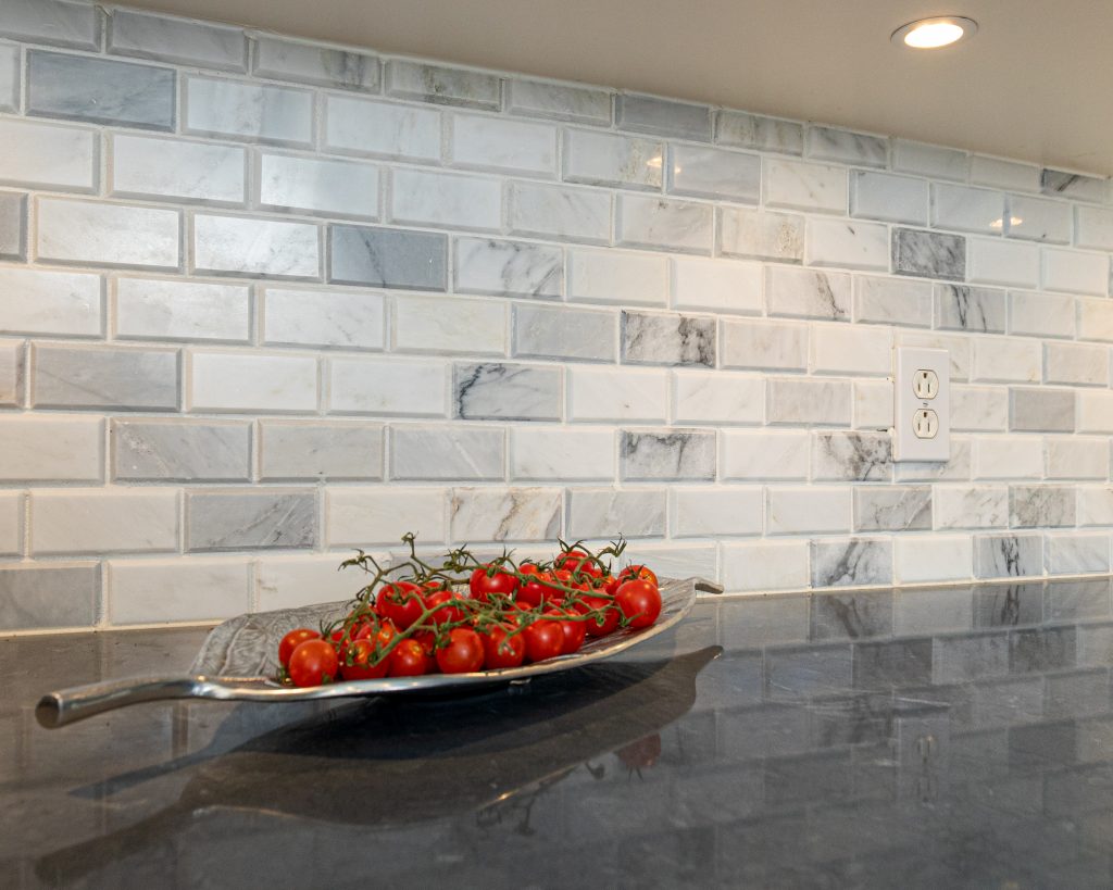 Backsplash White Modern Transitional Kitchen Medina Ohio