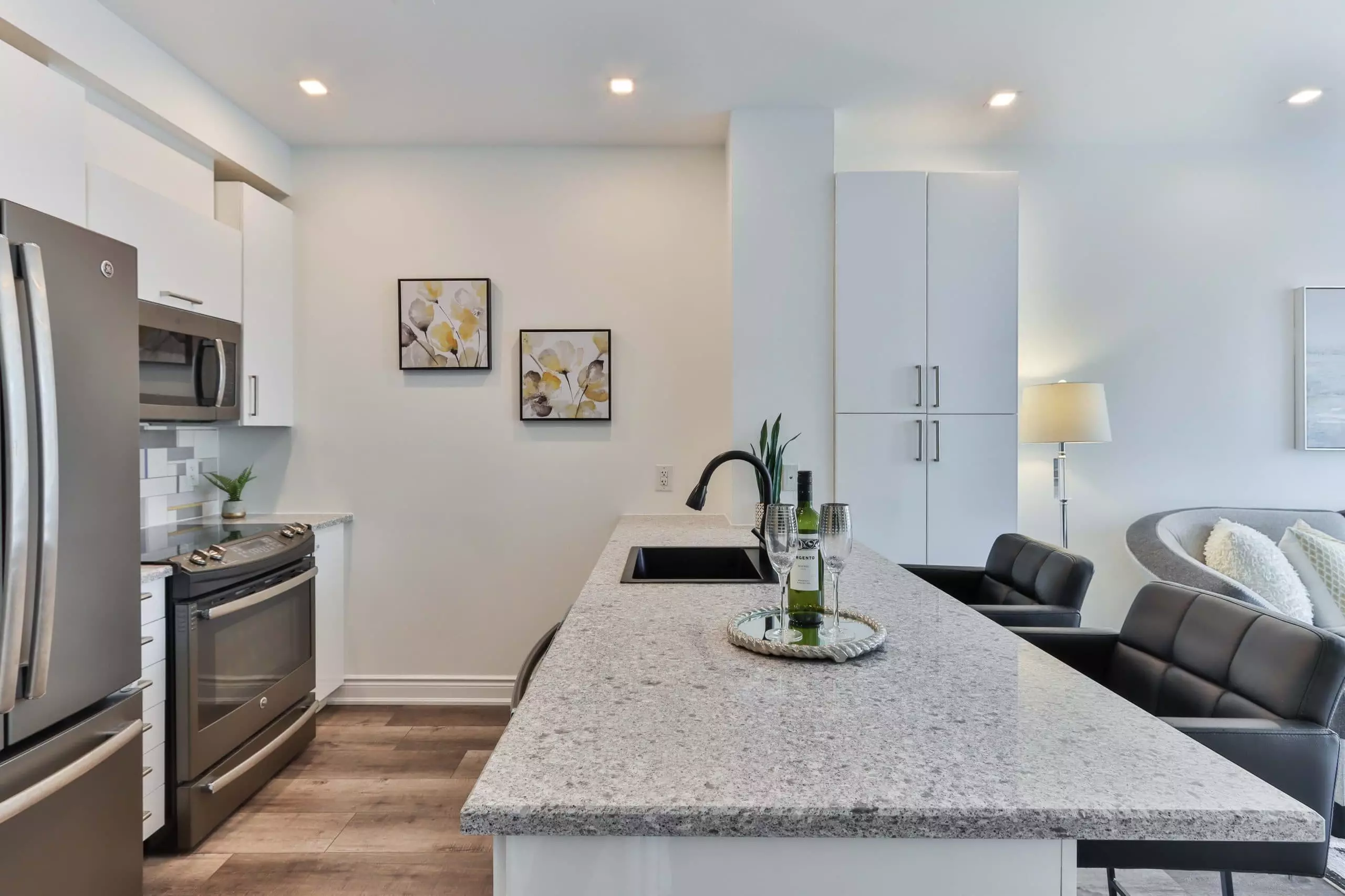 modern white kitchen countertop